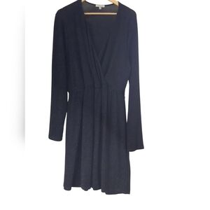 White Birch Sparkling Black Long Sleeve Midi Dress